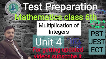 Maths Class6 unit 4 | Multiplication of Integers | Test Preparation | PST JEST | Teachers test MCQs