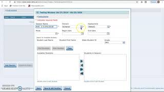 WIDA Screener Test Session Setup screenshot 1