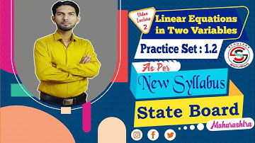 Linear Equation in Two Variables Practice Set 1.2 (Part-II). [CLASS 10th] State Board Maharashtra