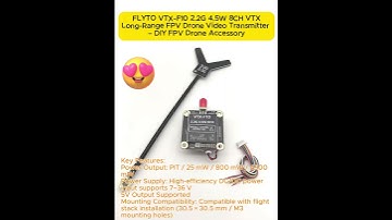 VTX-F10 2.2G 4.5W 8CH VTX Long-Range FPV Drone Video Transmitter. #drone #drones#fpv #diy #battle
