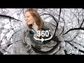 4k Tokyo Cherry Blossoms In 360° //📍Meguro, Japan [субтитры]