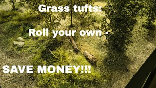 Homemade grass tufts, grass mats, and bushes - Save Money!