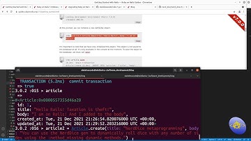 Codecast: Getting Started with Rails 7 04: Model CRUD in the Console and Listing Articles
