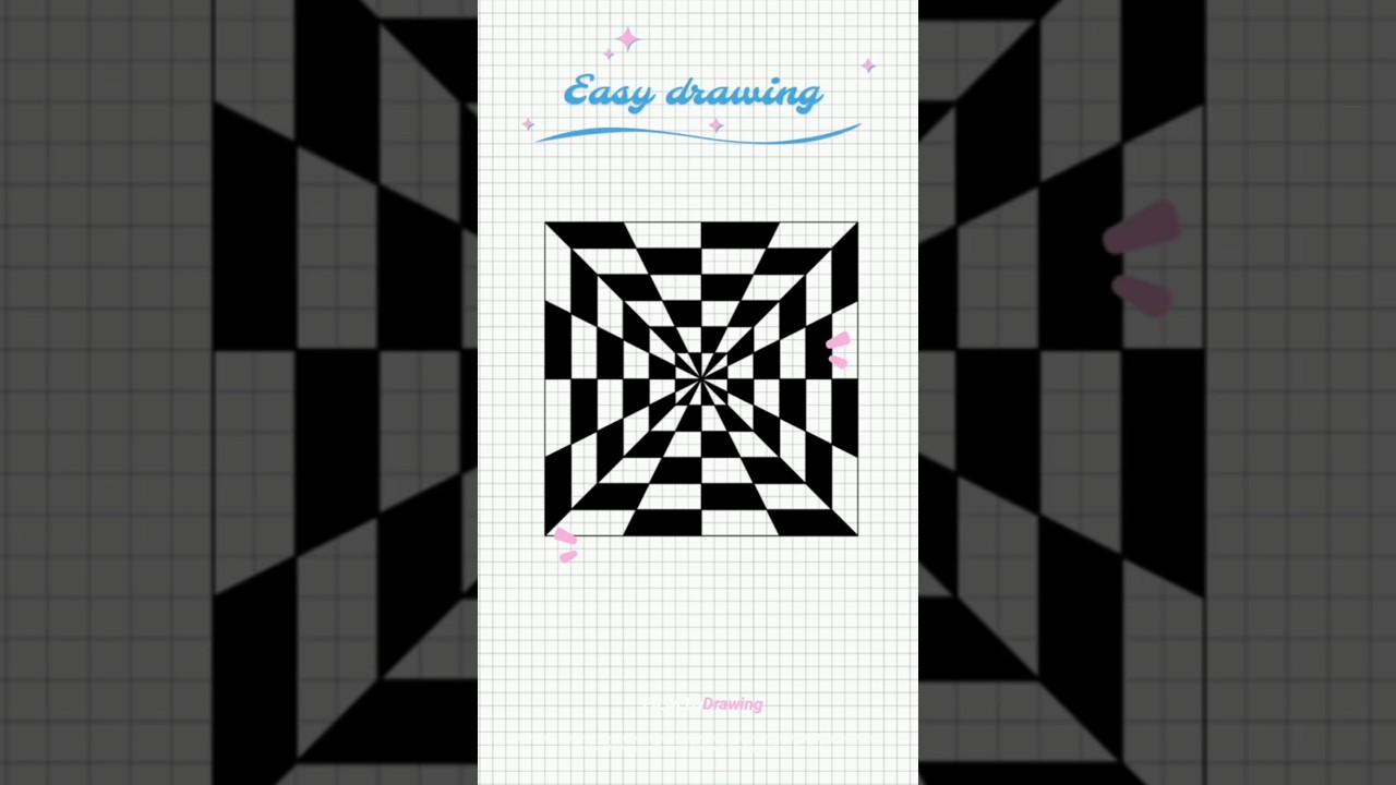 Super Easy Optical Illusion, OpArt on Graph Ruled Paper 