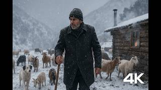 Karlı Dağlarda Zorlu Kış | Çoban, Keçiler ve Köpeklerle Doğada 4K Sessiz Huzur screenshot 5
