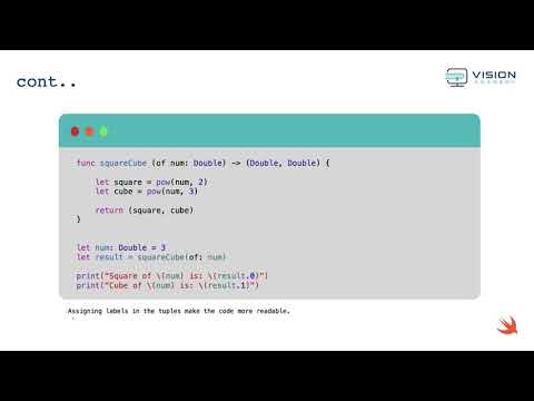 CH6-9-Functions: Multiple Returns | تطوير التطبيقات | لغة سوفت | Swift Programming