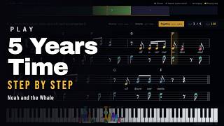 RIGHT HAND, LEFT HAND | 5 Years Time - Noah and the Whale | Easy Piano Tutorial, Then Hands Together
