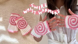꩜ pinterest inspired swirl wrist warmers | crochet tutorial