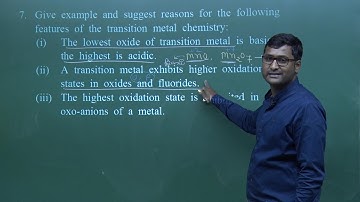 CBSE 11&12th Chemistry | 22. D & F Block Elements | CBSE Pattern Question Exercise | In English