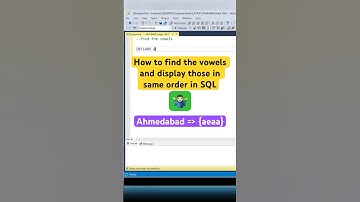 How to find all the vowels in a string and display them #sql #sqlqueries #shorts #coding #sqlserver