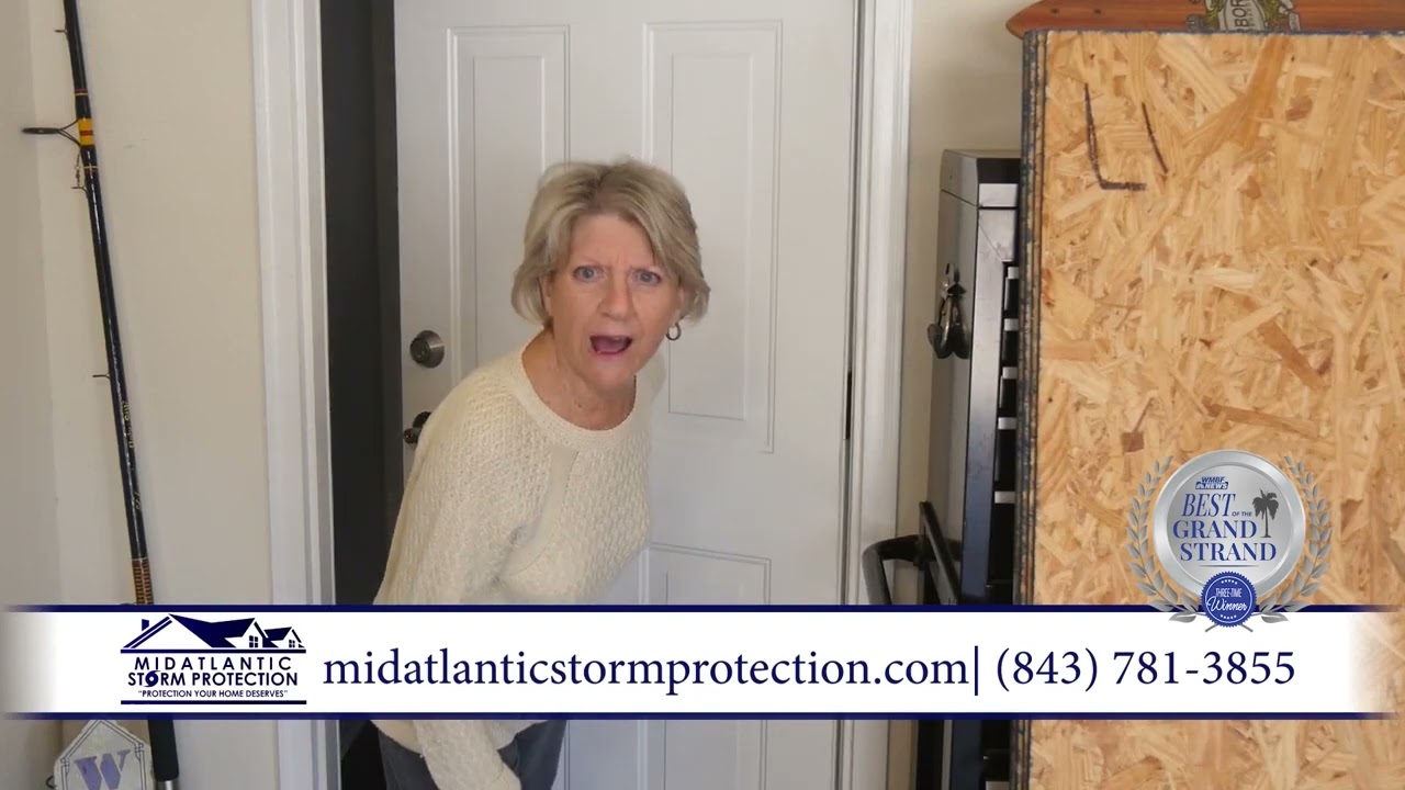 Hurricane shutters Myrtle Beach  Commercial for Midatlantic Storm Protection.