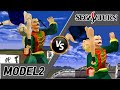 [セガのレトロゲーム] バーチャファイター2の比較画像 (モデル2 対 セガサターン) SEGA Virtua Fighter2 comparison (Model2 vs SEGA saturn)