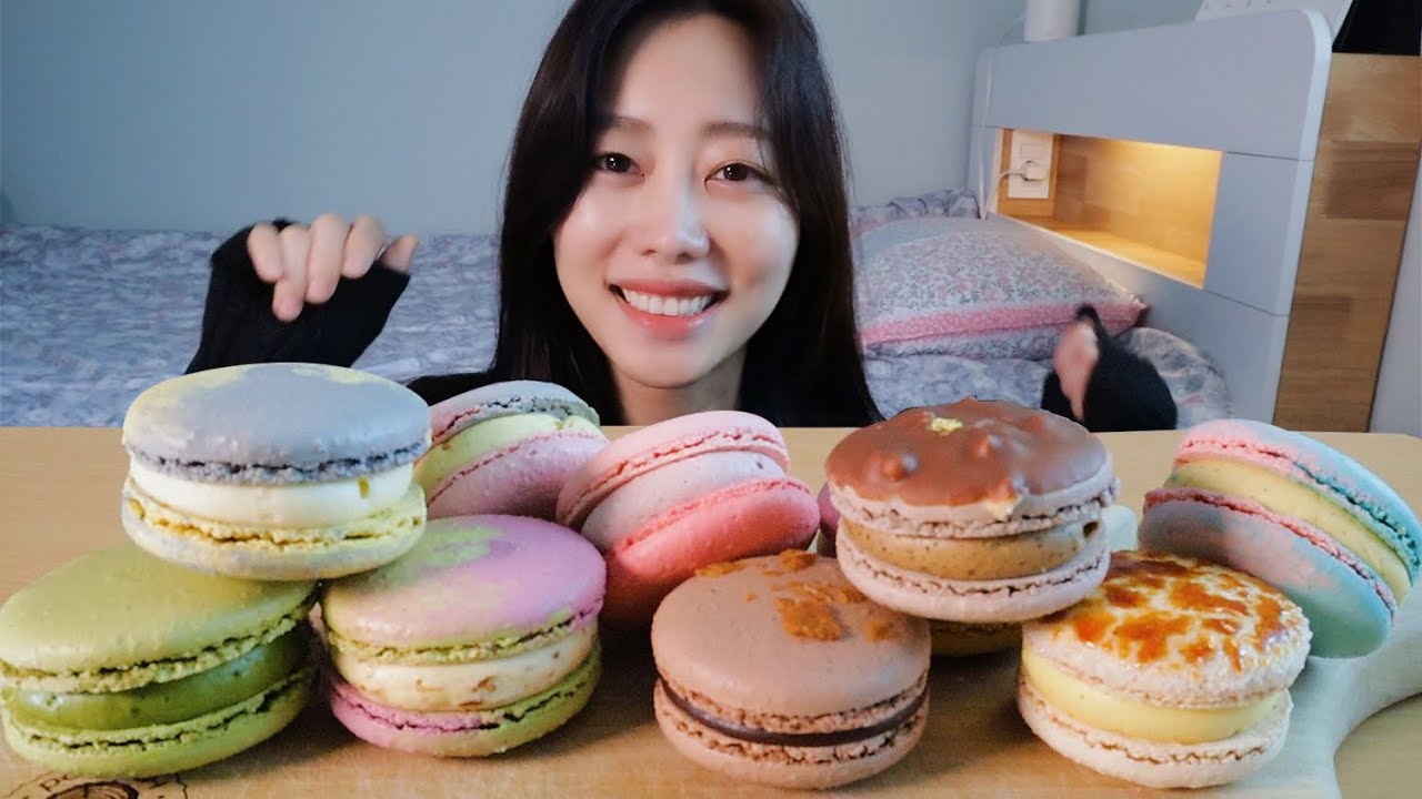 ASMR 청주 티어 상급 마카롱 !!수면을 부르는 마카롱 먹방 asmr macarons mukbang eating sounds
