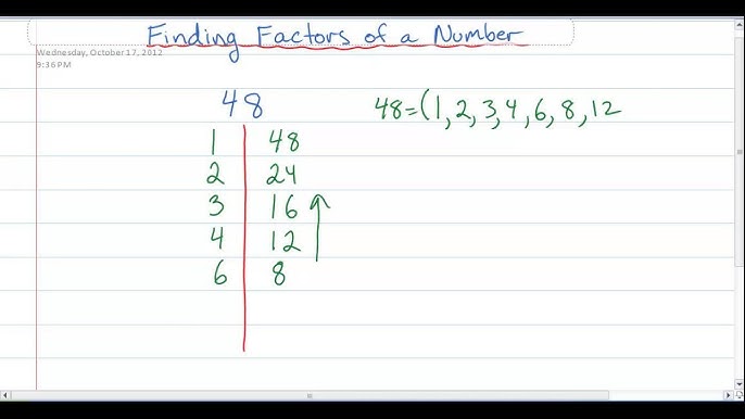 Finding Factors Of A Number Youtube