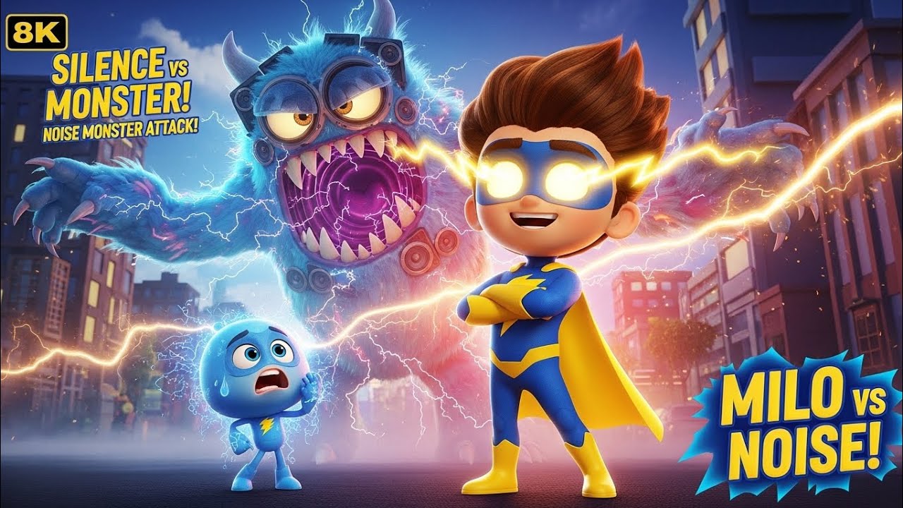 Milo Spark vs Noise Monster 😱 | Kids Superhero Story