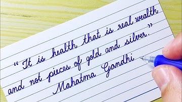 Quotes by Mahatma Gandhi in cursive writing | Cursive handwriting practice | How to write cursive