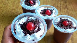 Black forest pudding recipe | No bake dessert cups | Chocolate pudding | Party special pudding