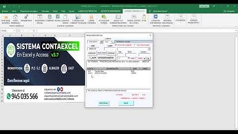 9. MOD DE ASIENTO DE APERTURA operación N° 0 - CONTAEXCEL