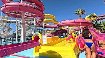 Pink Slide Waterslide at AquaShow Waterpark, Portugal