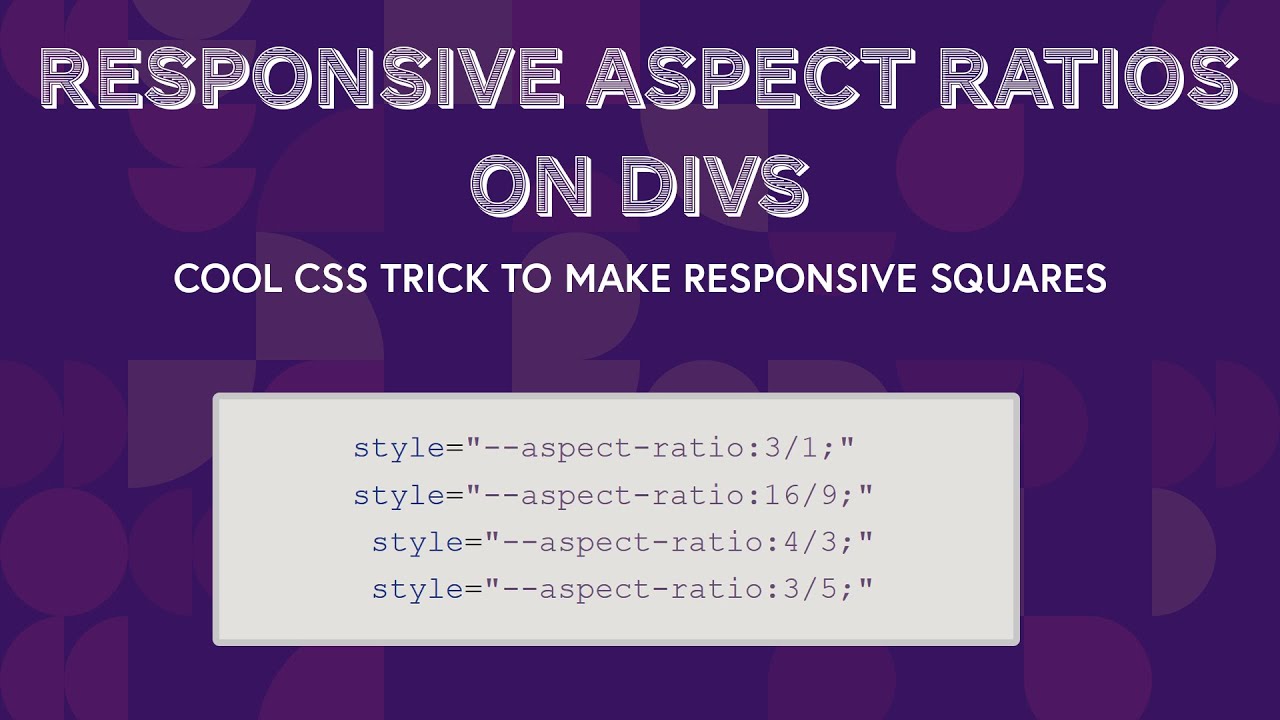 How To Set Responsive Aspect Ratios For Divs  (IE MAKE A RESPONSIVE SQUARE  DIV)  CSS TUTORIAL