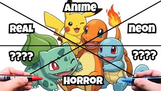 Drawing The Starter Pokémon in 6 Wildly Different Styles!