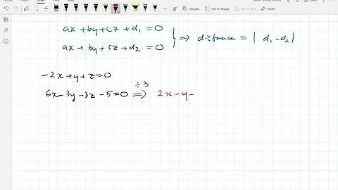Find the distance between the given parallel planes. 3 x-4 y+z=1  and  6 x-8 y+2 z=3