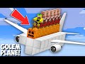 How to FLY ON THIS LONGEST GOLEM SPAWN AIRPLANE in Minecraft ? NEW SECRET GOLEM SPAWN PLANE !