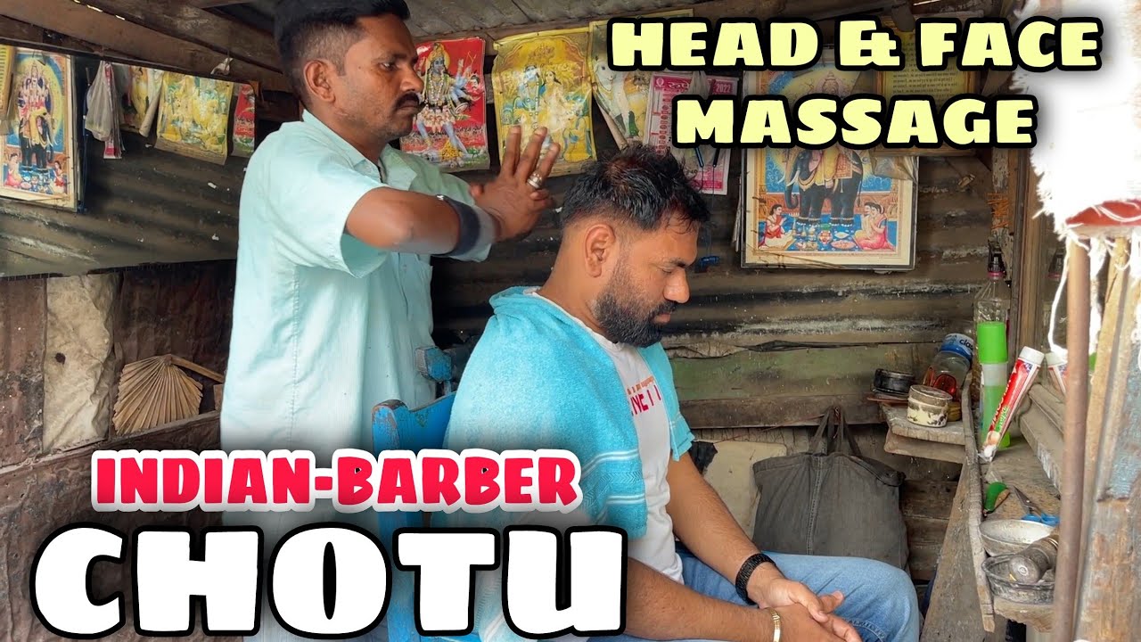 Head massage, Face, Back, Hand, Neck massage, Neck Cracking by Core Indian-Barber CHOTU  