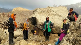 Download Lagu Cave Life of Iranian Nomadic Girls and Firewood Gathering, Struggle for Survival and Cave Rebuilding MP3