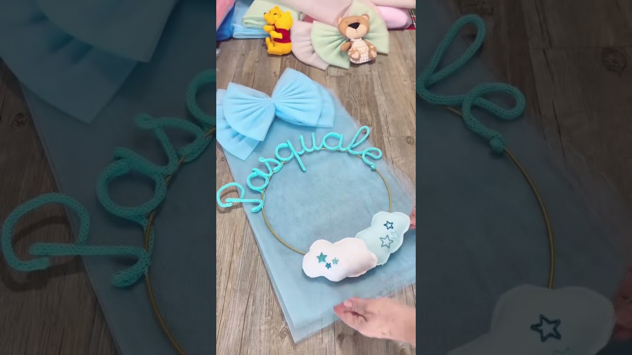 FASI FINALI DEI MONTAGGI DEI VOSTRI FIOCCHI NASCITA 🩵🎀🩷 #disney #gravidanza #tulle #tricotin #mamme