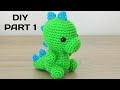 Diy amigurumi dinosaurus part 1 // how to make crochet // boneka rajut