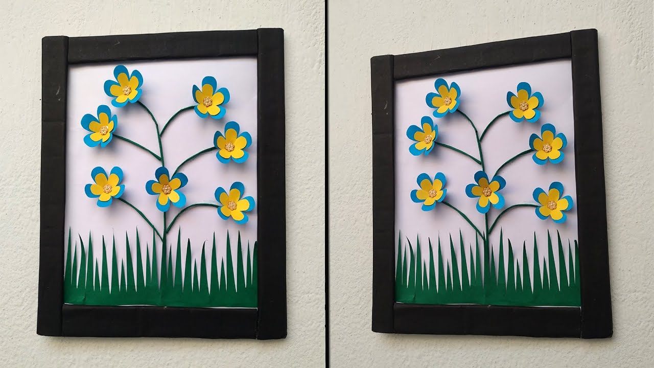 Amazing flower wall decoration || Beautiful Handmade wall hanging