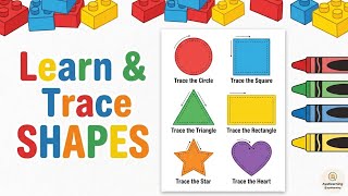 How to Draw and Trace Shapes for Beginners | Preschool Shape Recognition Practice 🎨