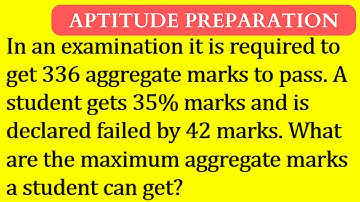 In an examination it is required to get 336 aggregate marks to pass. A student gets 35% marks and