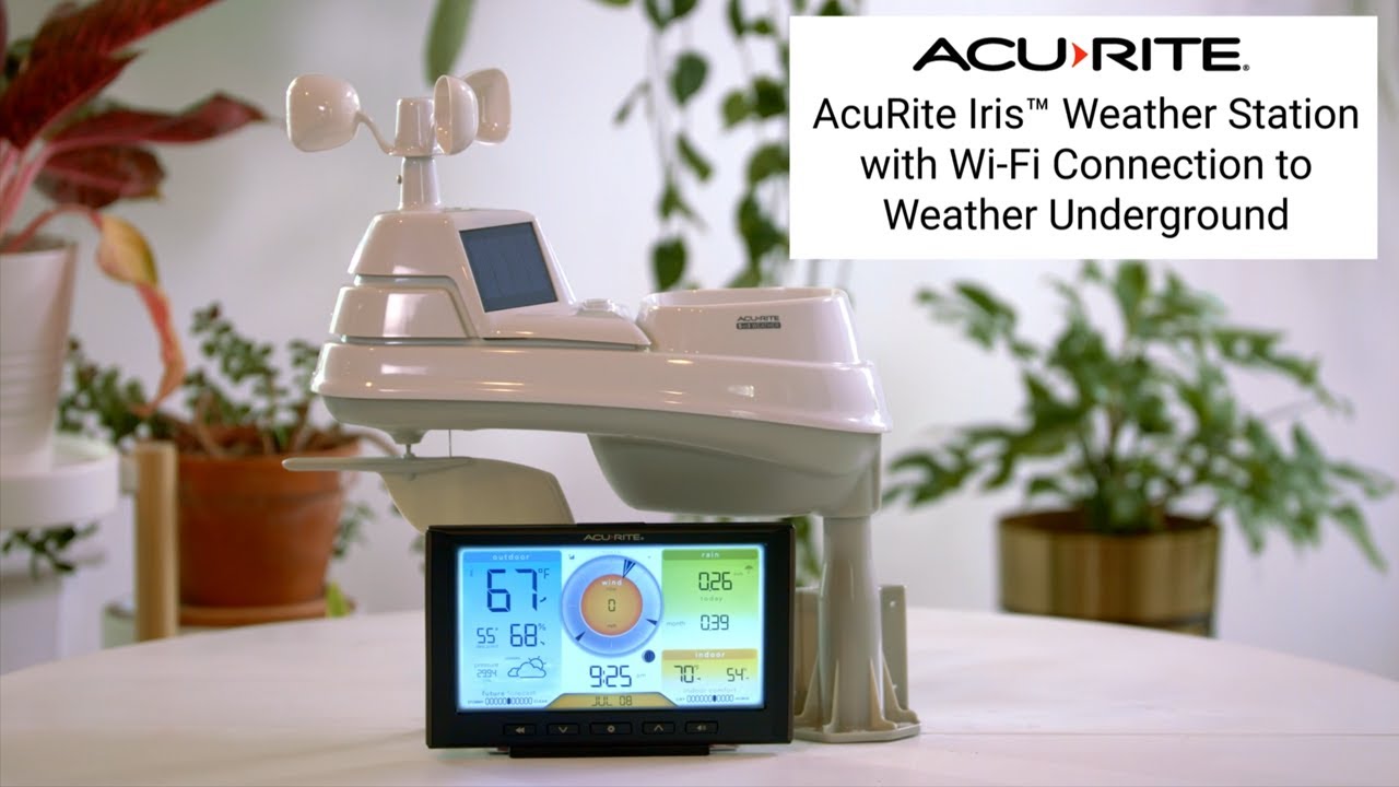 AcuRite Iris (5-in-1) Indoor/Outdoor Wireless Weather Station for Indoor  and Outdoor Temperature and Humidity, Wind Speed and Direction, and  Rainfall