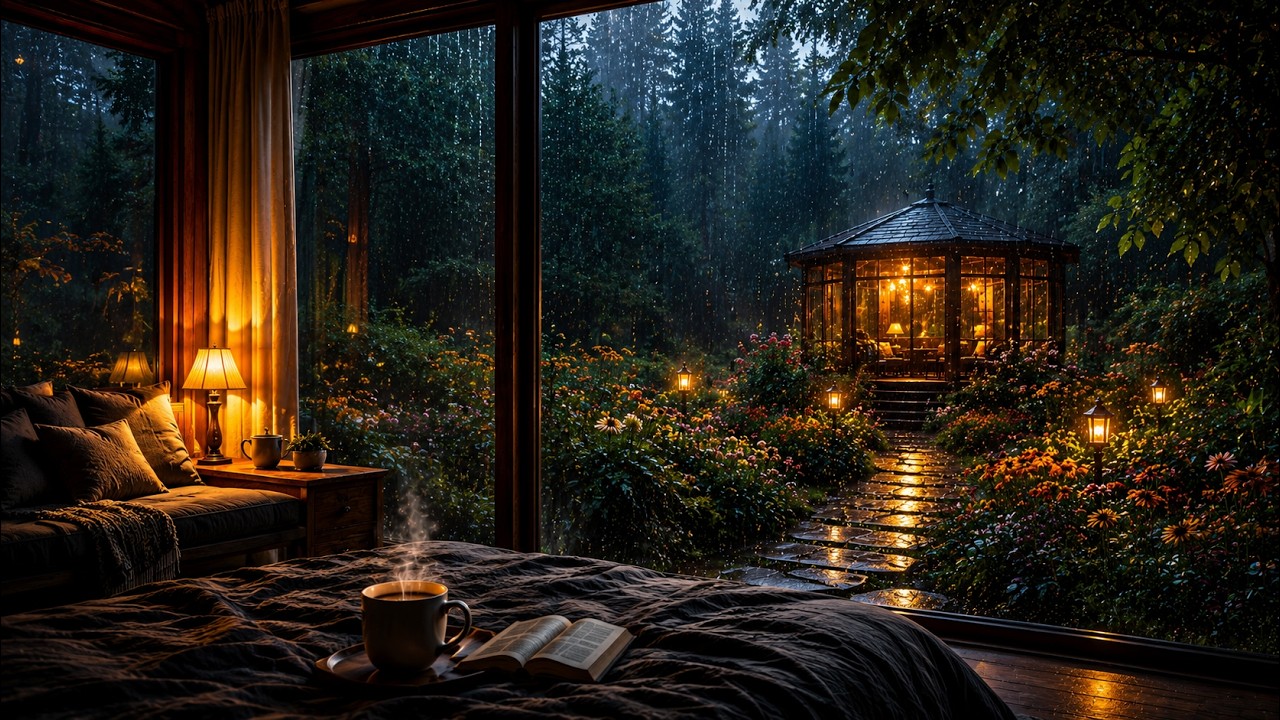 Deep Night Rain Sounds in a Cozy Forest Cabin (No Ads) 🌧 | Heals You While You Sleep