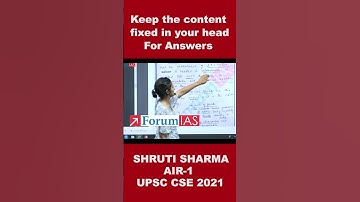 Keep the content fixed in Your Head for Answers  | Shruti Sharma | AIR-1| UPSC CSE 2021 #shorts