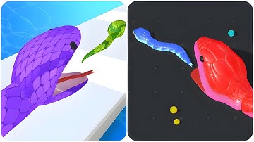 Snake Clash.io vs Snake Run Race 3D - (ASMR Games, Mobile Games)