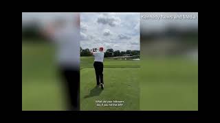 Donald Trump heckled on own golf course by pranksters as he swings