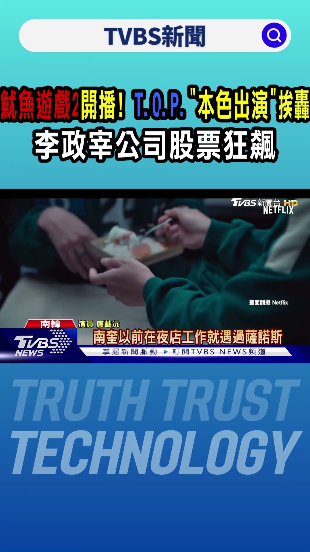 魷魚遊戲2開播! T.O.P.「本色出演」挨轟 李政宰公司股票狂飆｜TVBS新聞 @TVBSNEWS01