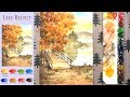 Without Sketch Landscape Watercolor - Lake Bridge (color mixing, Arches)NAMIL ART