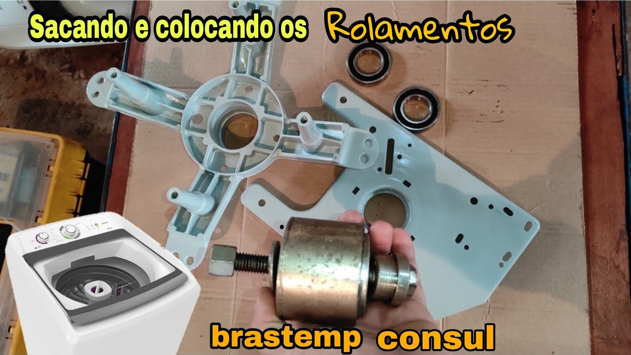 Como retirar e colocando os rolamentos | base Consul e Brastemp