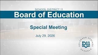 Special Board Meeting  - July 29, 2026