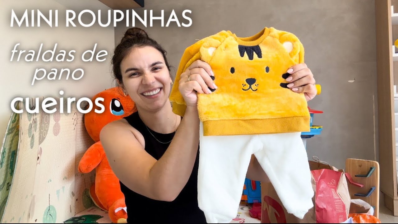 Compras para o enxoval do bebê, vários panos, fraldas, cueiros, mordedores e muitas roupinhas!