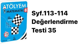 8.Sinif Atölyem S.113-114 Değerlendi̇rme Testi̇ 35