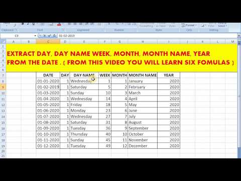 HOW TO EXTRACT DAY, DAY NAME, WEEK NUMBER, MONTH, MONTH NAME, YEAR FROM THE DATE