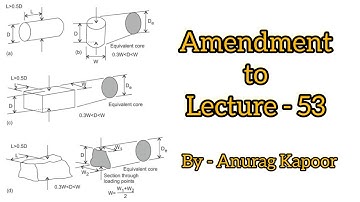 Amendment to Lecture - 53 | Point Load Strength Index of Rock Core