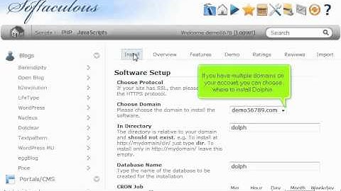 How to install Dolphin from Softaculous