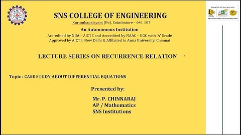 Case Study Based Video | Recurrence Relations | SNS Institutions