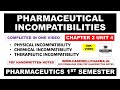 Pharmaceutical Incompatibility | Physical | Chemical | Therapeutic Incompatibility | Part 2 Unit 4